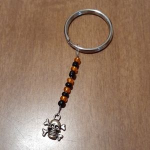 Handcrafted Skull & Beads Small Keychain